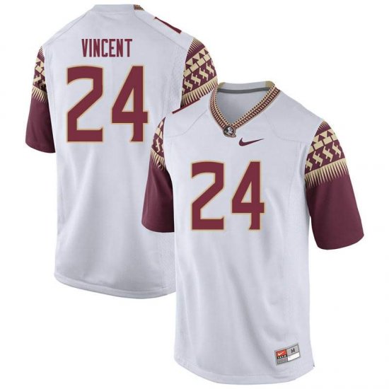 FSU Seminoles Cedric Vincent #24 Men Stitched Football Jersey - White r30dek29