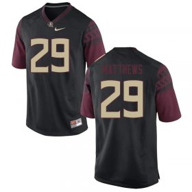 FSU Seminoles D.J. Matthews #29 Men Stitched Football Jersey - Black 577D8m75