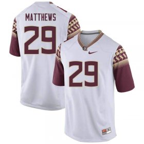 FSU Seminoles D.J. Matthews #29 Men Stitched Football Jersey - White O77Pw434