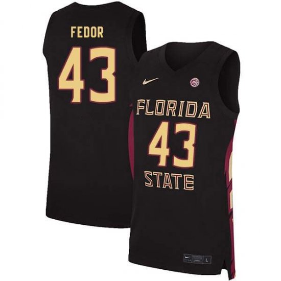 FSU Seminoles Dave Fedor #43 Men Stitched Basketball Jersey - Black 082iH133