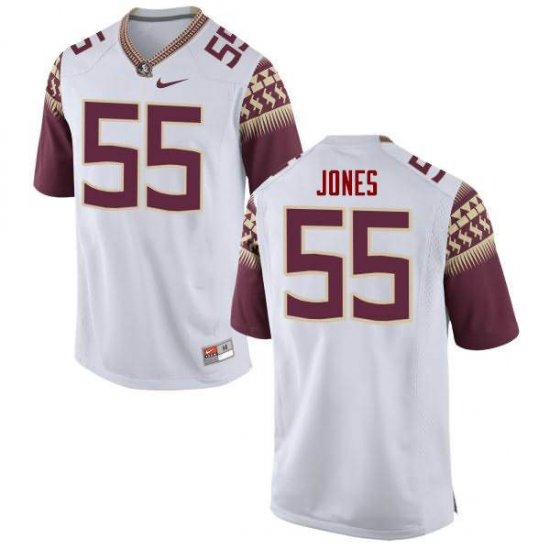 FSU Seminoles Fredrick Jones #55 Men Stitched Football Jersey - White Fi8J2o52