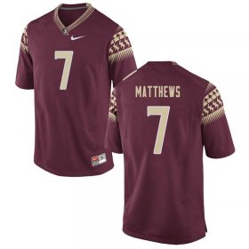 FSU Seminoles D.J. Matthews #7 Men Stitched Football Jersey - Garnet w8FD8a38