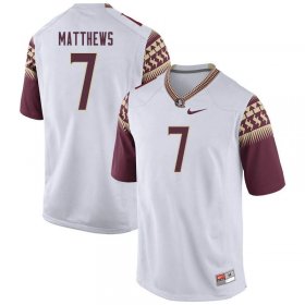 FSU Seminoles D.J. Matthews #7 Men Stitched Football Jersey - White 8Mj77B14