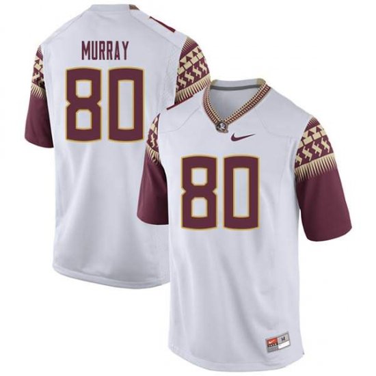 FSU Seminoles Nyqwan Murray #80 Men Stitched Football Jersey - White 584R3B69