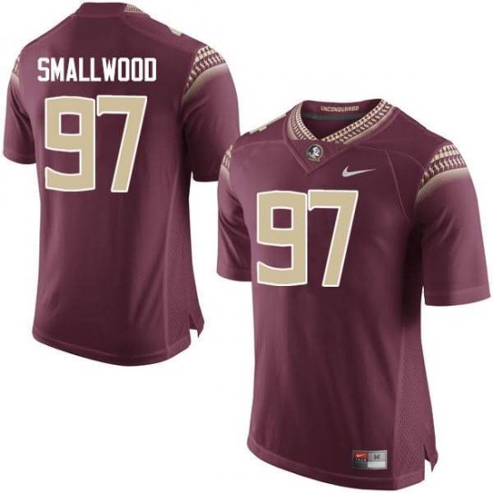 FSU Seminoles Isaiah Smallwood #97 Men Stitched Football Jersey - Garnet 6iN82g18