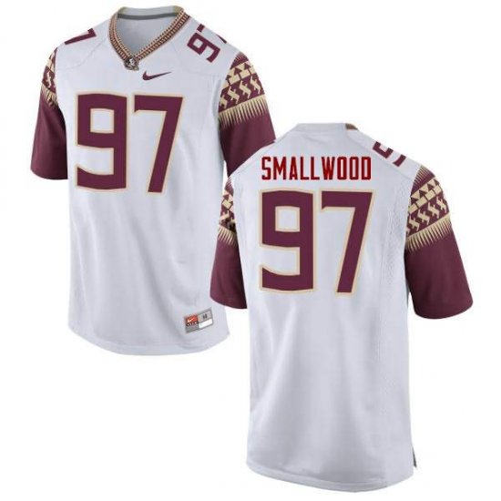 FSU Seminoles Isaiah Smallwood #97 Men Stitched Football Jersey - White 0yn40397