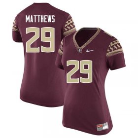 FSU Seminoles D.J. Matthews #29 Women Stitched Football Jersey - Garnet VxW13S30