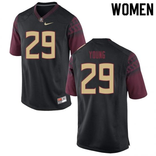 FSU Seminoles Tre Young #29 Women Stitched Football Jersey - Black H4Y6mV76