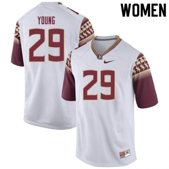 FSU Seminoles Tre Young #29 Women Stitched Football Jersey - White 0X12F037