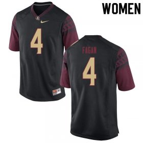 FSU Seminoles Cyrus Fagan #4 Women Stitched Football Jersey - Black hm7Q7639