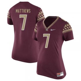 FSU Seminoles D.J. Matthews #7 Women Stitched Football Jersey - Garnet 3407R384