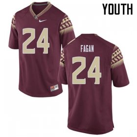 FSU Seminoles Cyrus Fagan #24 Youth Stitched Football Jersey - Garnet Fr716791