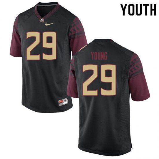 FSU Seminoles Tre Young #29 Youth Stitched Football Jersey - Black aFu18725