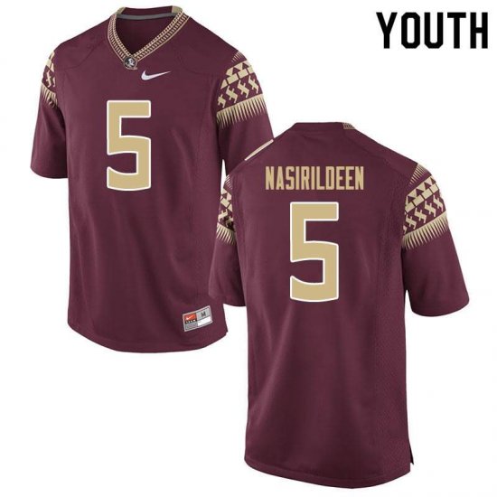 FSU Seminoles Hamsah Nasirildeen #5 Youth Stitched Football Jersey - Garnet 8wAi0251