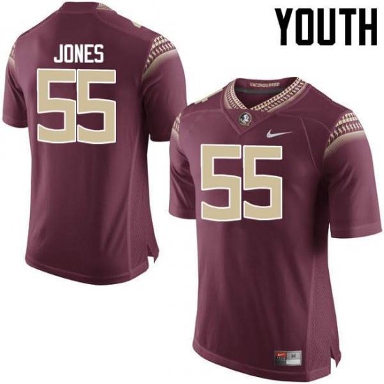 FSU Seminoles Fredrick Jones #55 Youth Stitched Football Jersey - Garnet d767U685