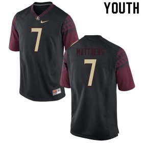 FSU Seminoles D.J. Matthews #7 Youth Stitched Football Jersey - Black 42ivE240